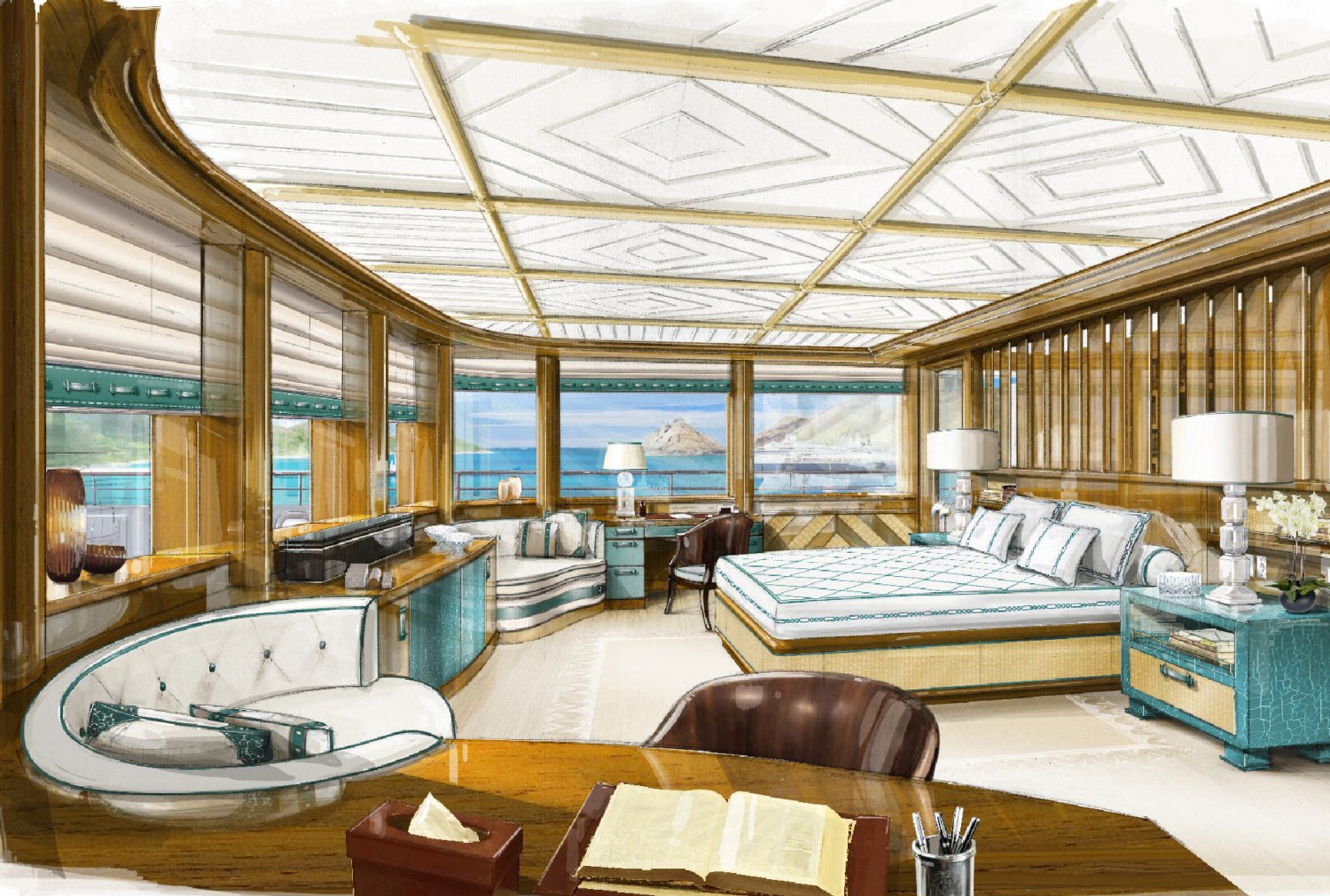 Illustration suite yacht